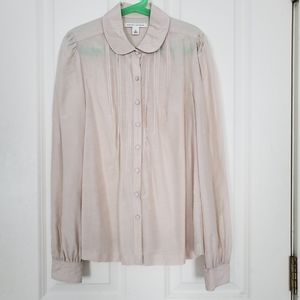 Banana Republic Beige Pleated Button Down Top S